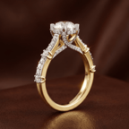 14ct Yellow Gold Odyssey Hidden Halo Lab Diamond Ring color product image one