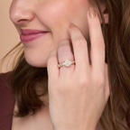 Platinum Ciara Petite Station Style Lab Diamond Ring model image