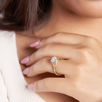 2.82 ct. round Delphie lab diamond ring in 14kt white gold model image