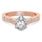 2.81 ct. pear Delphie lab diamond ring in 14kt rose gold front image
