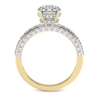9ct Yellow Gold Atria Secret Double Halo Lab Diamond Ring side right image one