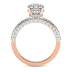 9ct Rose Gold Atria Secret Double Halo Lab Diamond Ring side right image one