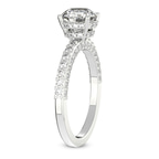 9ct White Gold Atria Secret Double Halo Lab Diamond Ring standing product image one