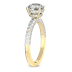 9ct Yellow Gold Atria Secret Double Halo Lab Diamond Ring standing product image one