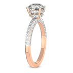 9ct Rose Gold Atria Secret Double Halo Lab Diamond Ring standing product image one