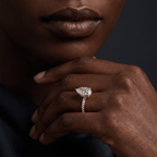 9ct Yellow Gold Atria Secret Double Halo Lab Diamond Ring model image two