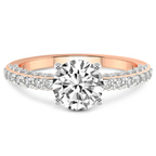 9ct Rose Gold Atria Secret Double Halo Lab Diamond Ring front image