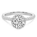 Platinum Cleopatra Halo Lab Diamond Ring front image