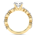 2.51 Ct Princess Cut Hester Petite Side Stone Lab Diamond Ring in 18kt Yellow Gold right