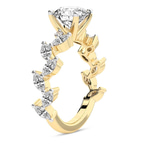 2.51 Ct Princess Cut Hester Petite Side Stone Lab Diamond Ring in 18kt Yellow Gold left