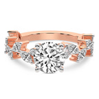 9ct Rose Gold Hester Petite Side Stone Lab Diamond Ring front image