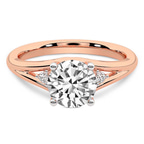 18kt Rose Gold Erica Swan Split Shank Lab Diamond Ring front image