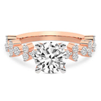 9ct Rose Gold Dorothea Side Stone Lab Diamond Ring front image
