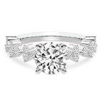 Platinum Dorothea Side Stone Lab Diamond Ring front image