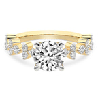18kt Yellow Gold Dorothea Side Stone Lab Diamond Ring front image