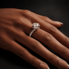 Platinum Eloa Secret Halo Lab Diamond Ring model image two
