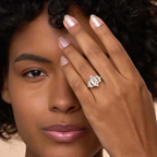 18kt Rose Gold Beatrice Marquise Side Stone Lab Diamond Ring model image