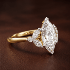 9ct Yellow Gold Beatrice Marquise Side Stone Lab Diamond Ring color product image one