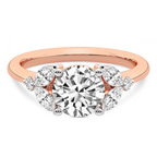 18kt Rose Gold Beatrice Marquise Side Stone Lab Diamond Ring front image
