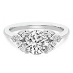9ct White Gold Beatrice Marquise Side Stone Lab Diamond Ring front image