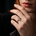 Platinum Emmeline Crisscross Side Stone Lab Diamond Ring model image