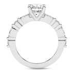 6.46 Ct Round Cut Pamela Eternity Side Stone Lab Diamond Ring in 14kt White Gold right