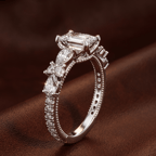 Platinum Chrizan Round & Pear Side Stone Lab Diamond Ring color product image two