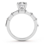 4.16 Ct Emerald Cut Kimberly Baguette Side Stone Lab Diamond Ring in 14kt White Gold right