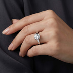 14kt White Gold Ember Secret Halo Lab Diamond Ring model image