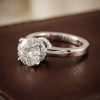 14kt White Gold Ember Secret Halo Lab Diamond Ring color product image one