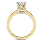 9ct Yellow Gold Ember Secret Halo Lab Diamond Ring side right image one