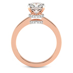 9ct Rose Gold Ember Secret Halo Lab Diamond Ring side right image one