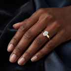 14kt White Gold Ember Secret Halo Lab Diamond Ring model image two