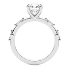 2.66 Ct Asscher Cut Sheryl Marquise Side Stone Lab Diamond Ring in Platinum right