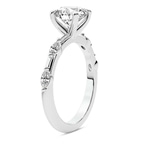 2.66 Ct Asscher Cut Sheryl Marquise Side Stone Lab Diamond Ring in Platinum left