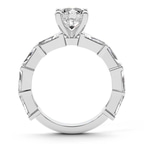 2.54 Ct PRINCESS Cut Gizele Tapered Side Stone Lab Diamond Ring in 18kt White Gold right