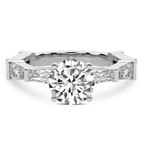 Platinum Gizele Tapered Side Stone Lab Diamond Ring front image