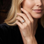 2.91 ct. emerald Astoré Channel Glided Ring in 10kt white gold model image