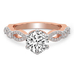 9ct Rose Gold Aristea Elite Milgrain Lab Diamond Ring front image