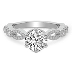 Platinum Aristea Elite Milgrain Lab Diamond Ring front image
