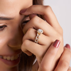 2.99 ct. oval Imperiella halo ring in 18kt rose gold model image