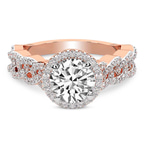9ct Rose Gold Imperiella Halo Celtic Knot Lab Diamond Ring front image