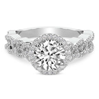 9ct White Gold Imperiella Halo Celtic Knot Lab Diamond Ring front image