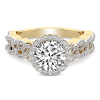 14kt Yellow Gold Imperiella Halo Celtic Knot Lab Diamond Ring front image