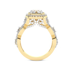 18kt Yellow Gold Prestigia Criss Cross Halo Lab Diamond Ring side right image one