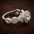 18kt Yellow Gold Prestigia Criss Cross Halo Lab Diamond Ring color product image two