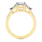 9ct Yellow Gold Daria Trapezoid Three Stone Lab Diamond Ring side right image one