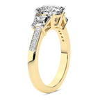 9ct Yellow Gold Daria Trapezoid Three Stone Lab Diamond Ring standing product image one