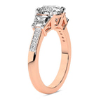 9ct Rose Gold Daria Trapezoid Three Stone Lab Diamond Ring standing product image one