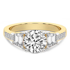 9ct Yellow Gold Daria Trapezoid Three Stone Lab Diamond Ring front image